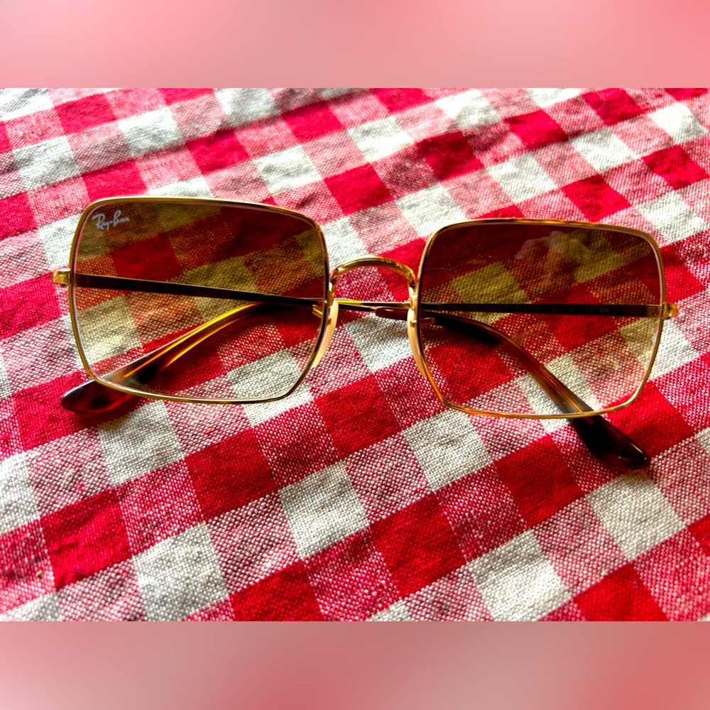 Ray-Ban RB3746 Square Arista Gold Frame, Brown Lens Sunglasses